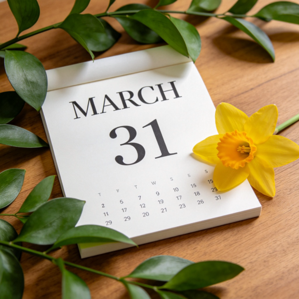 march 三月含义图解：日历与春季元素