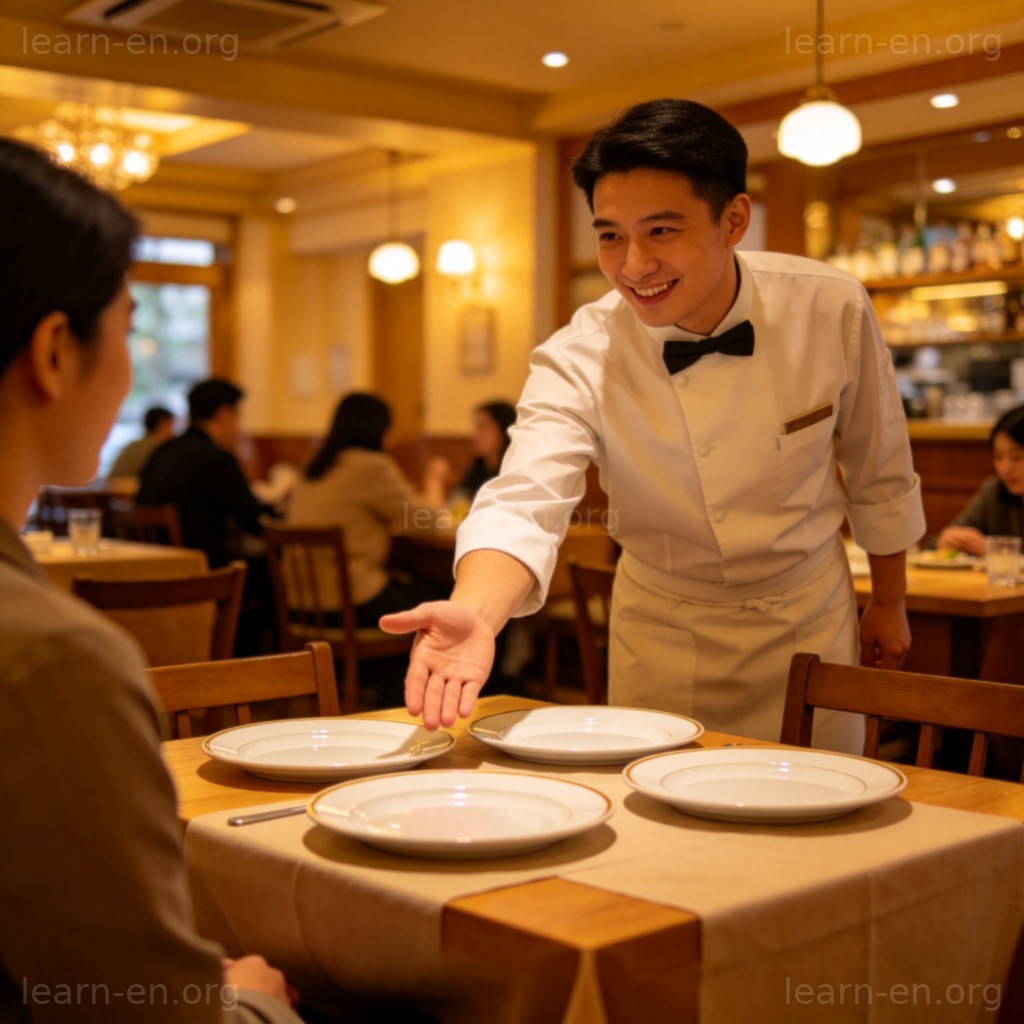 May I take these plates 餐厅服务员礼貌询问收盘子场景图解