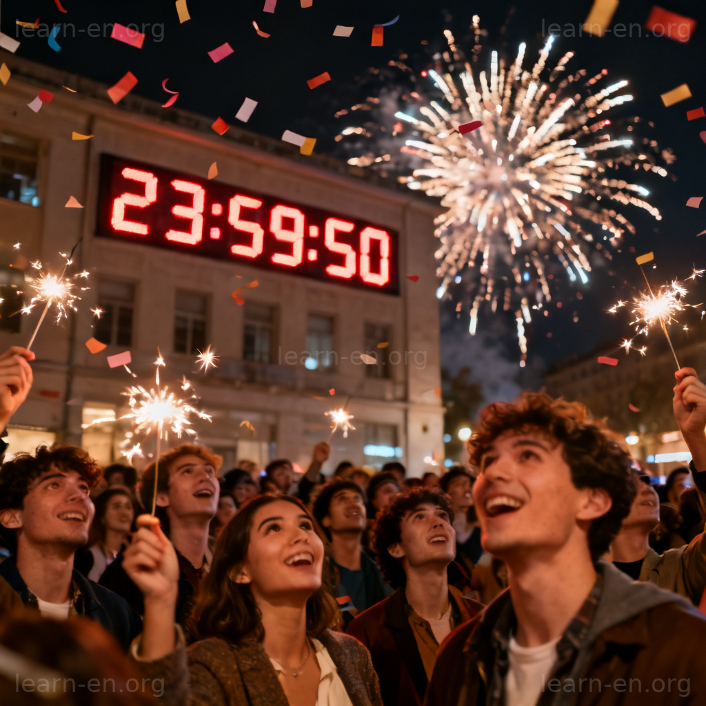 millennium 千禧年含义图解：庆祝新千年的跨年派对场景