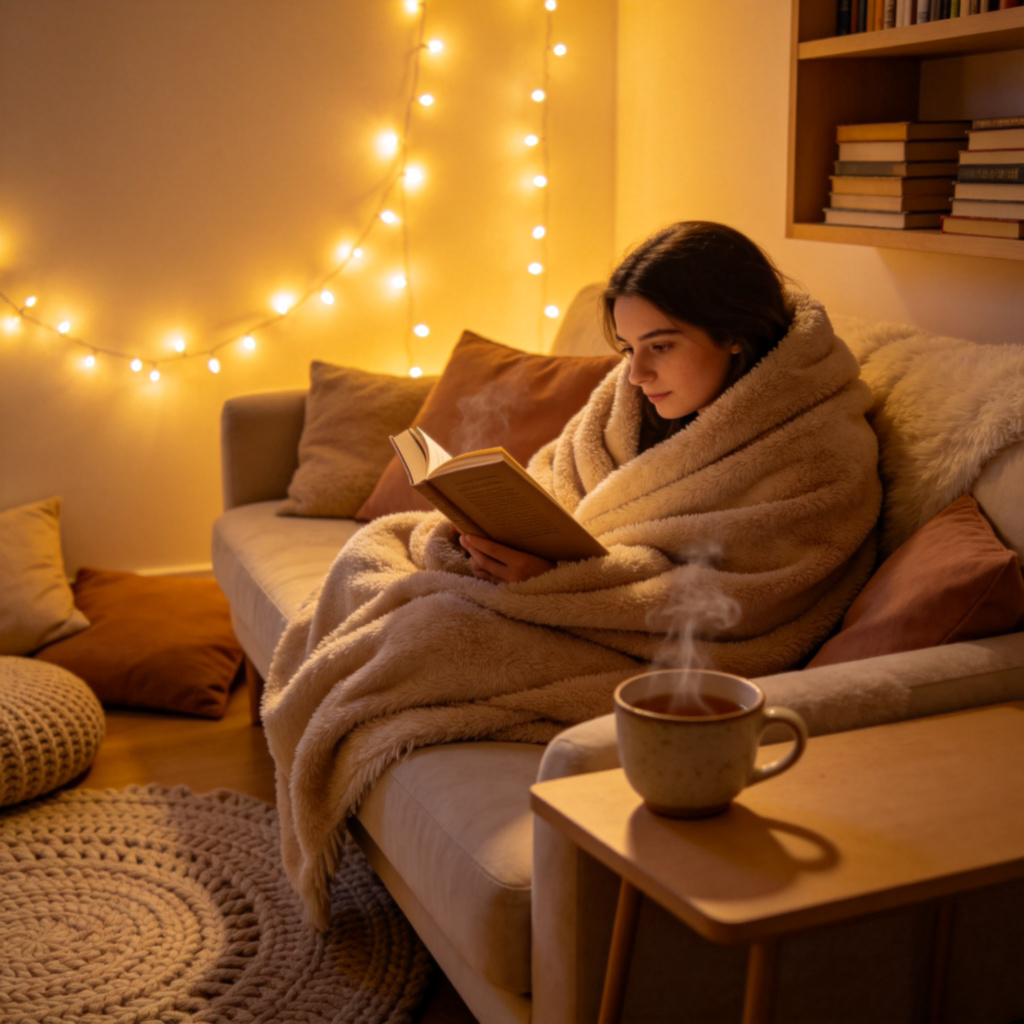 mood 氛围含义图解：温馨客厅场景展示舒适放松的氛围