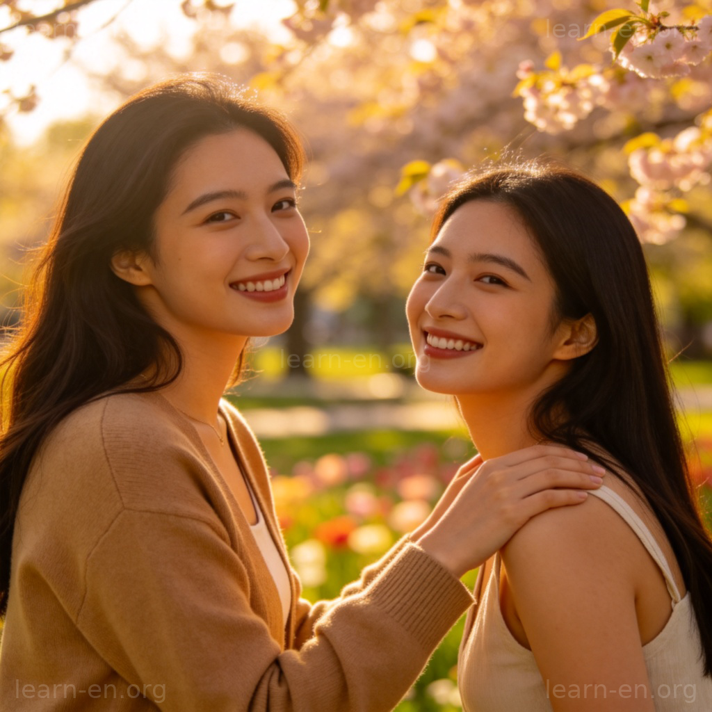 短语move a little to the right场景图解：拍照时礼貌指引朋友向右微调