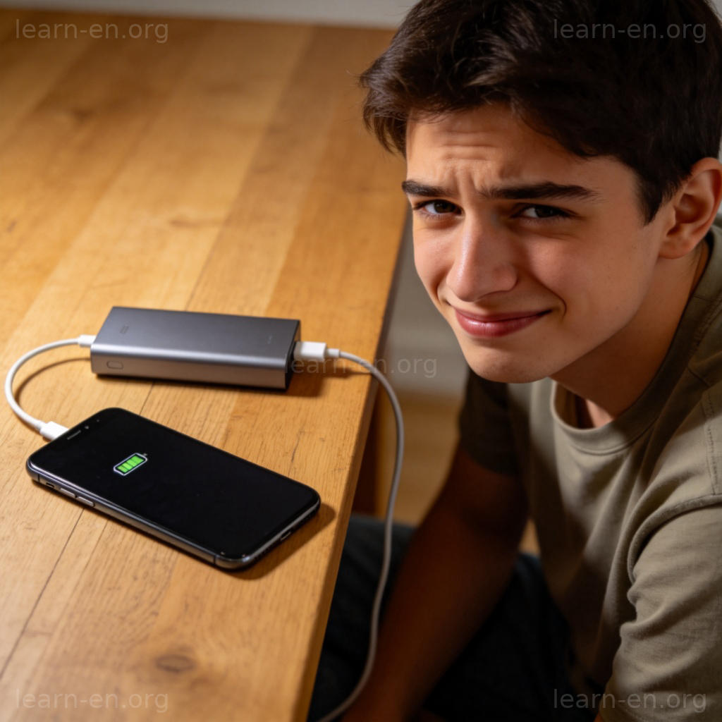 My phone died: smartphone with black screen and low battery icon