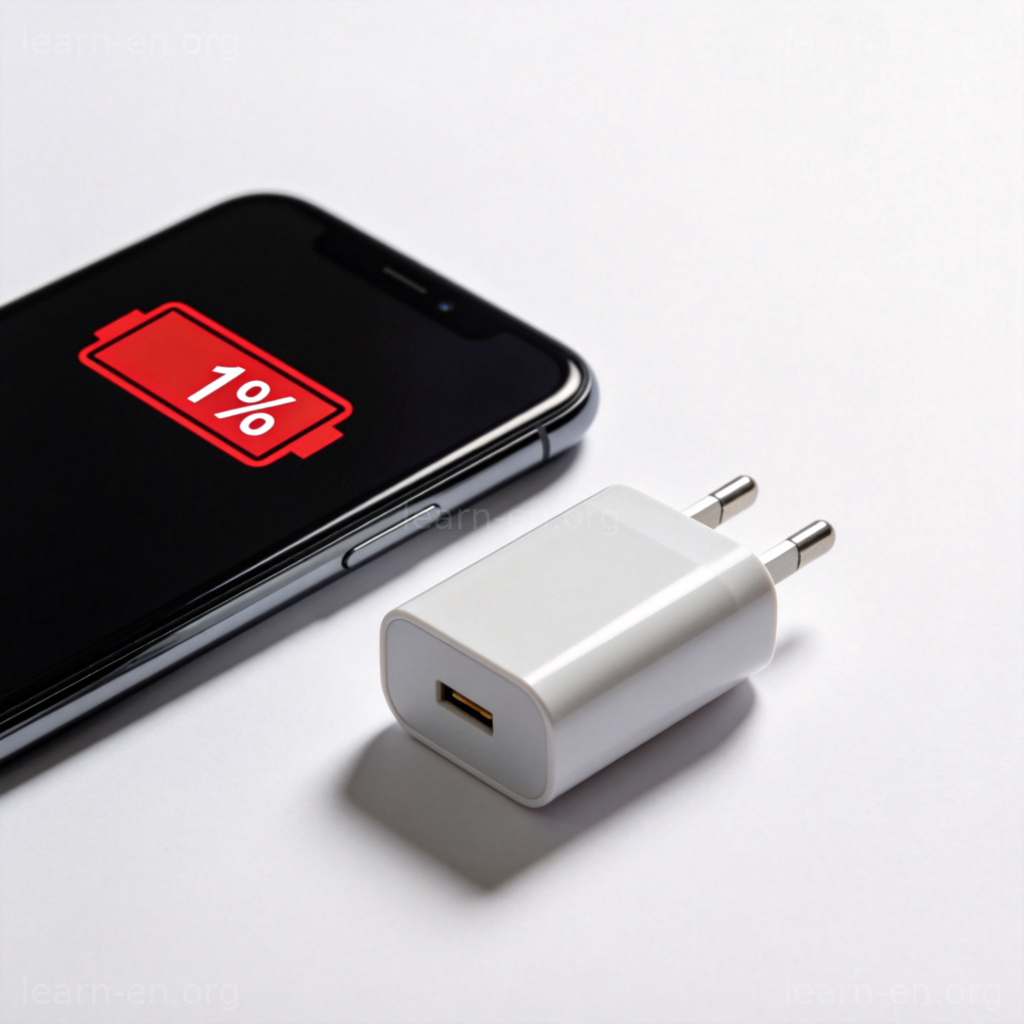 my phone is about to die 图解：显示1%电量的红色电池图标手机