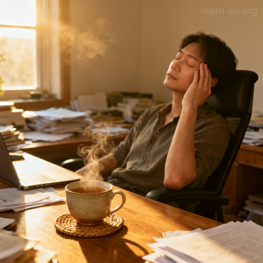 Necessity as a strong internal urge for a quiet break and a cup of tea.