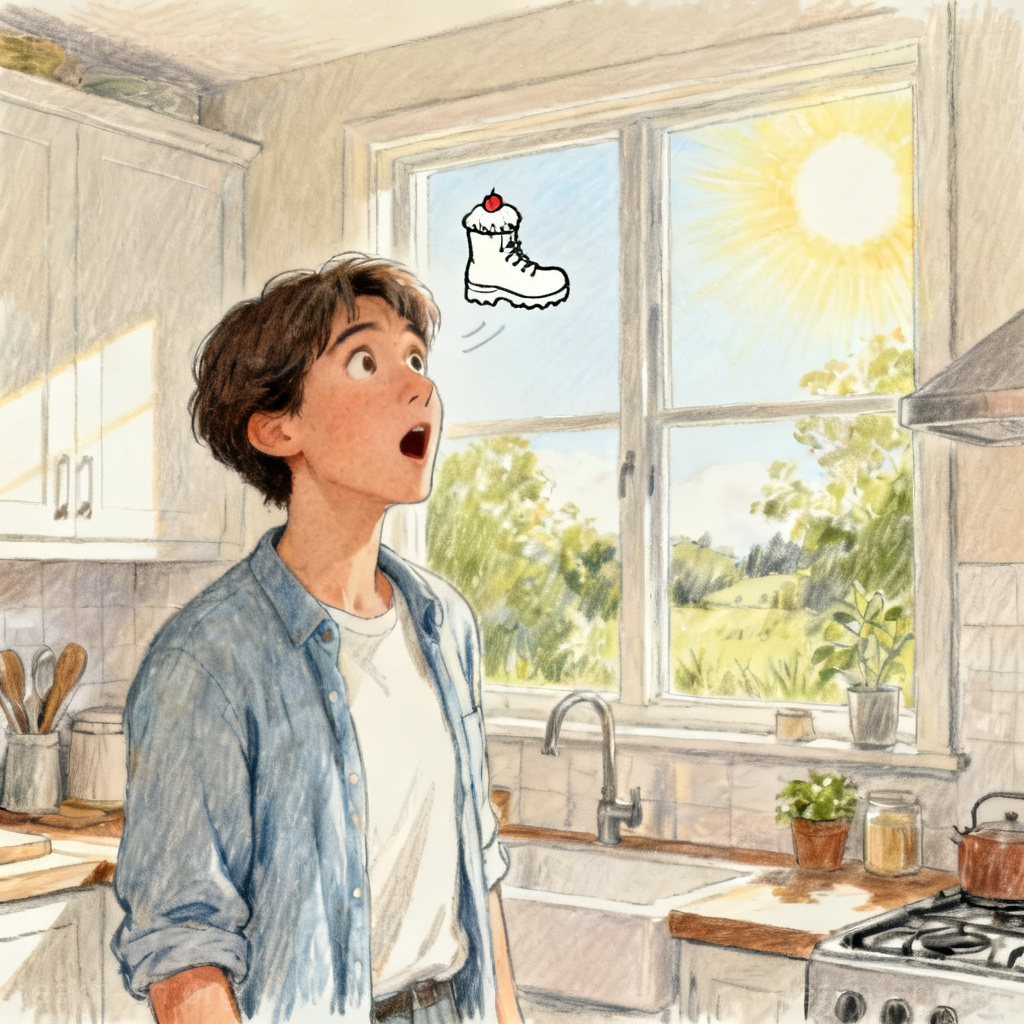 Notion as a sudden whim shown by a person getting a spontaneous idea for baking or hiking.