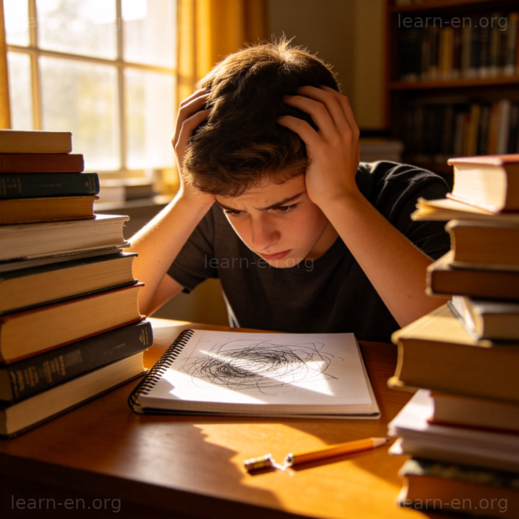 nowhere 含义图解：学生沮丧，学习无进展，表达停滞状态