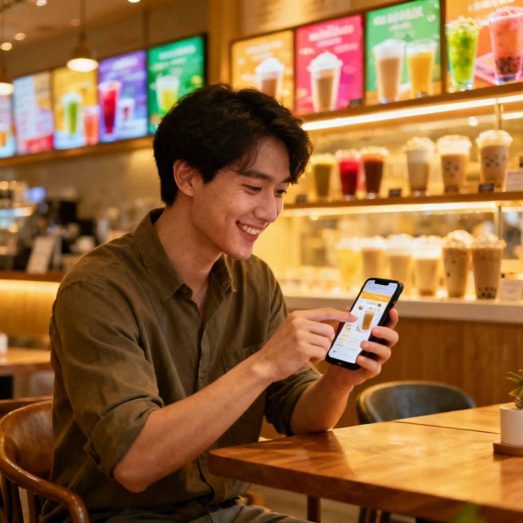 order a cup of milk tea 图片