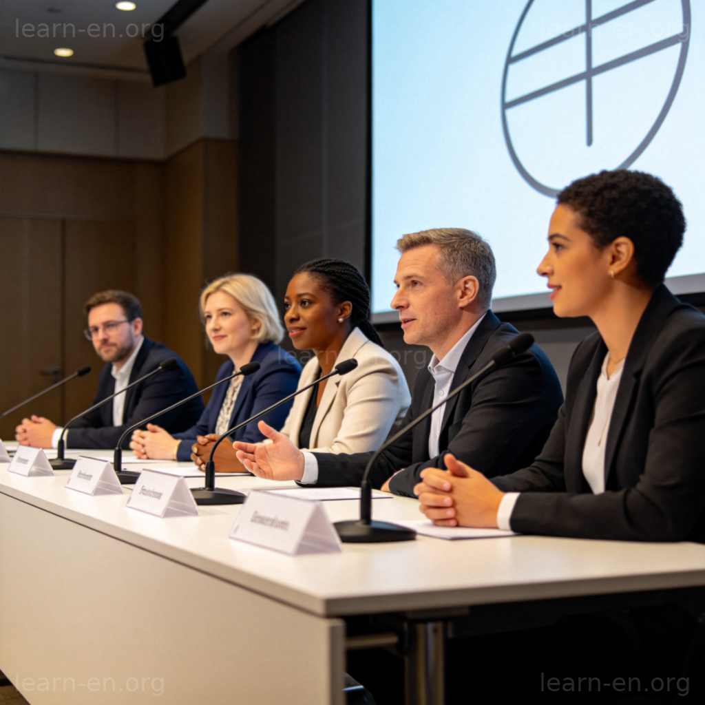 panel 含义图解：专家小组在会议上讨论的场景