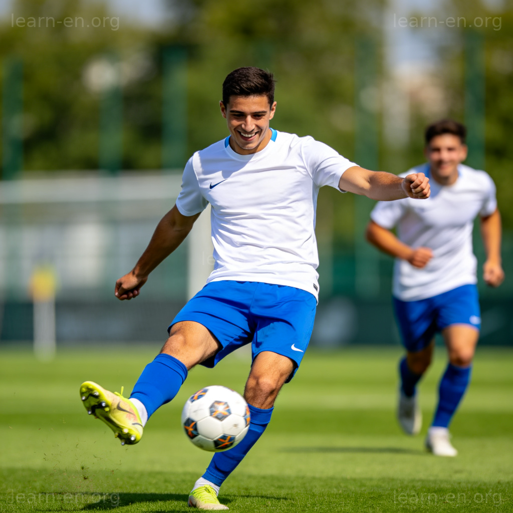 Pass the ball : joueur de football passant le ballon à un coéquipier