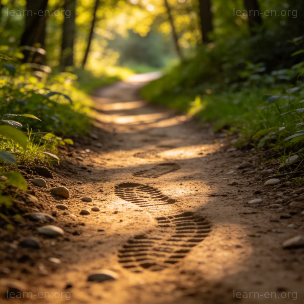 path 小路含义图解：森林中蜿蜒的泥土小径