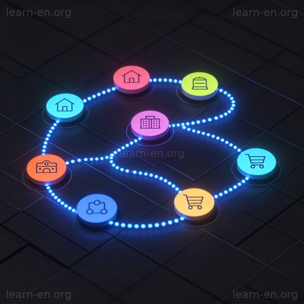 path 路径含义图解：连接各节点的数字路径示意图