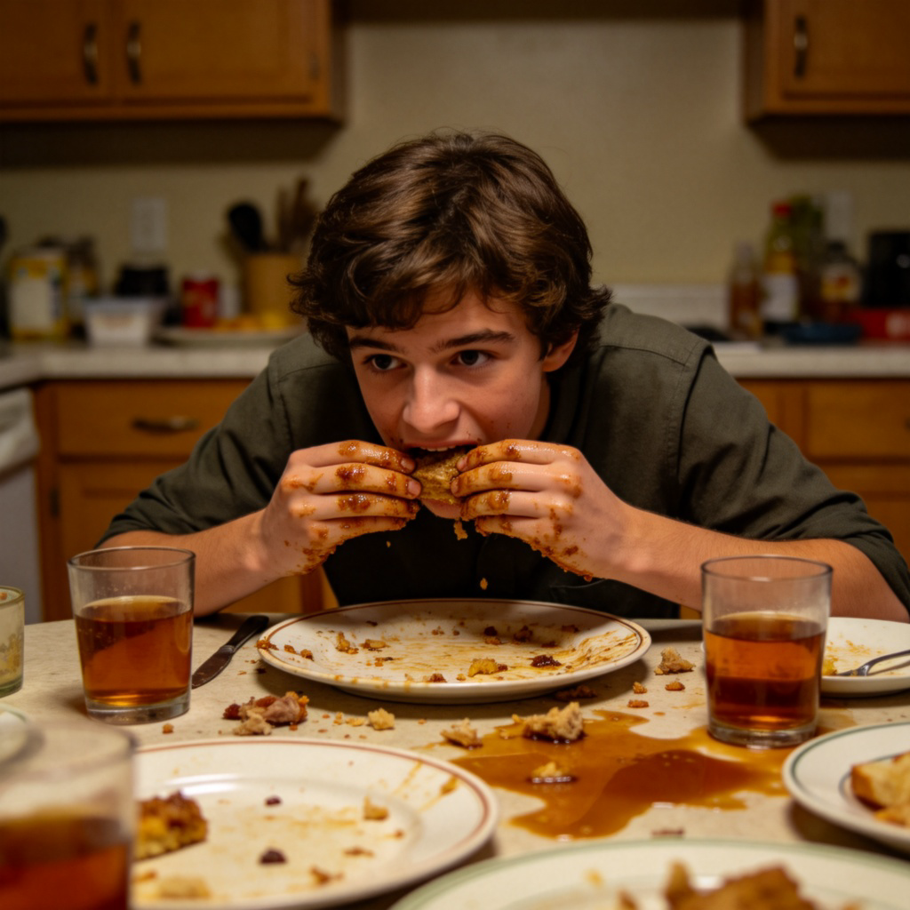 pig 比喻邋遢的人，图解餐桌杂乱无章的进食习惯