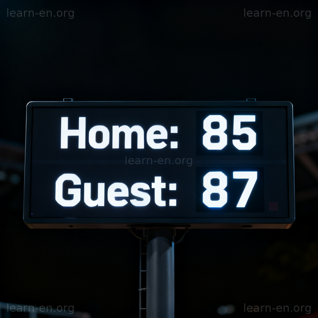 Basketball scoreboard graphic explaining the point as a unit of score.