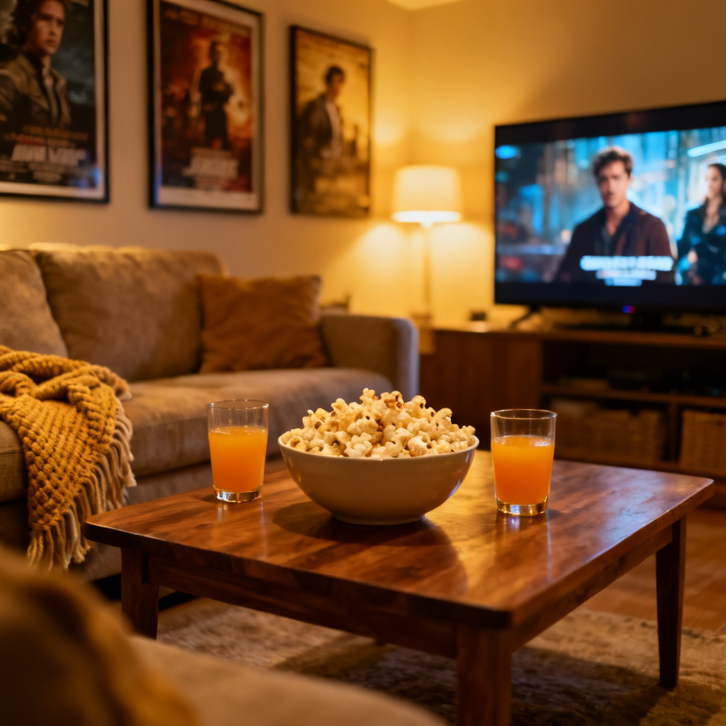 popcorn and a drink 图片