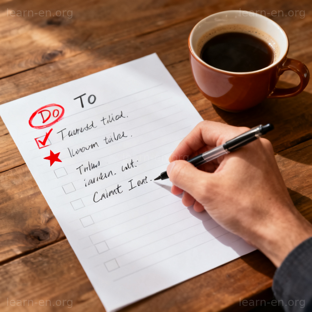 Prior as higher priority: a top task highlighted on a to-do list.