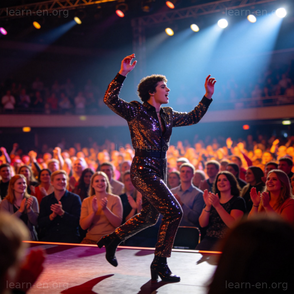 pull 含义图解：歌手在舞台上吸引观众注意力