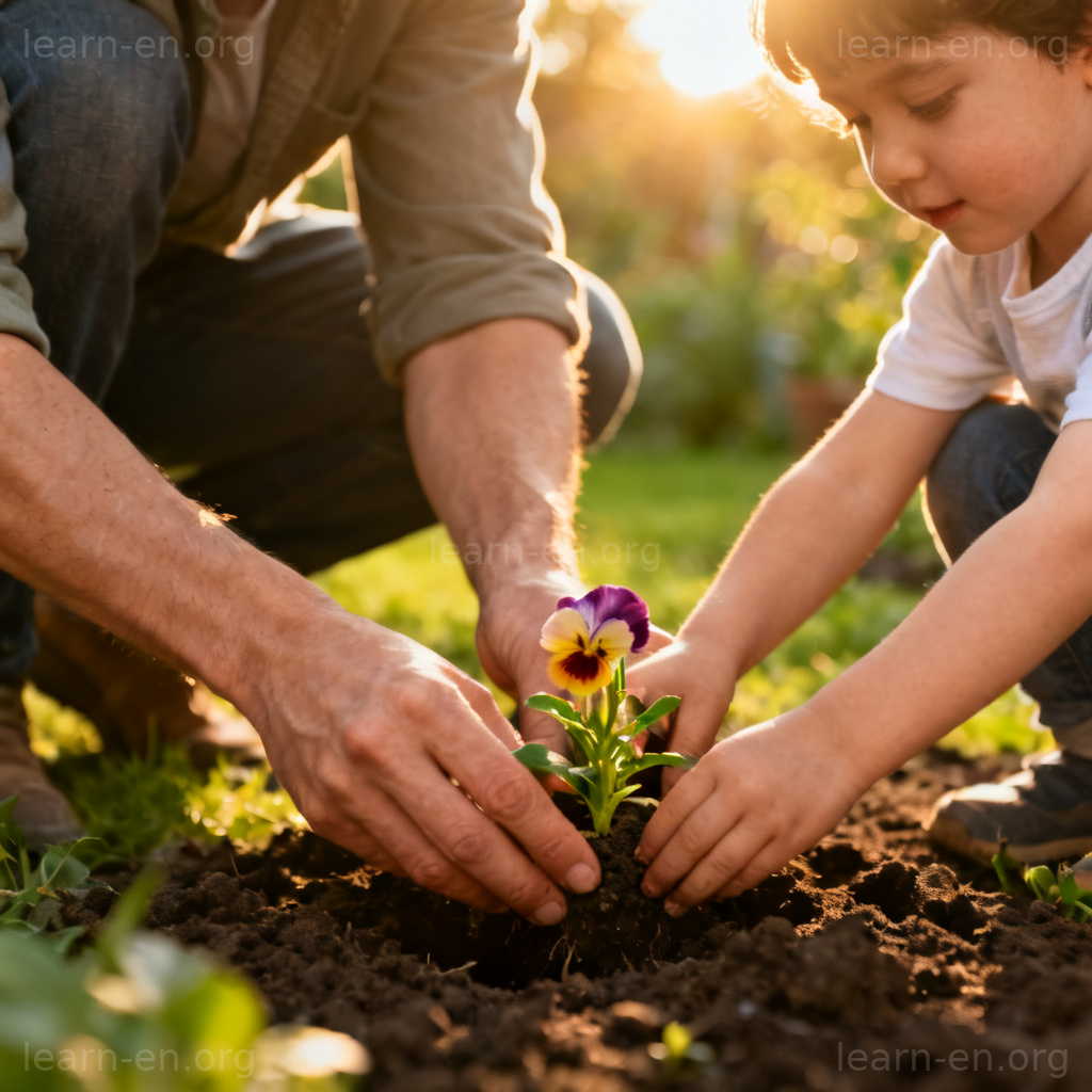 Parent rearing a child illustration showing nurturing and teaching activity.