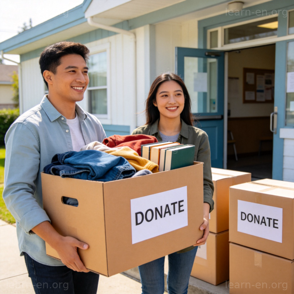 rid 摆脱场景图解：捐赠旧物获得轻松感