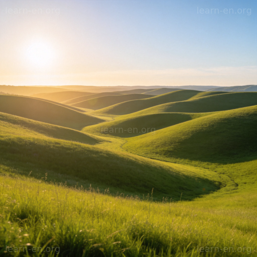 Rolling 滚动含义图解：连绵起伏的绿色山丘