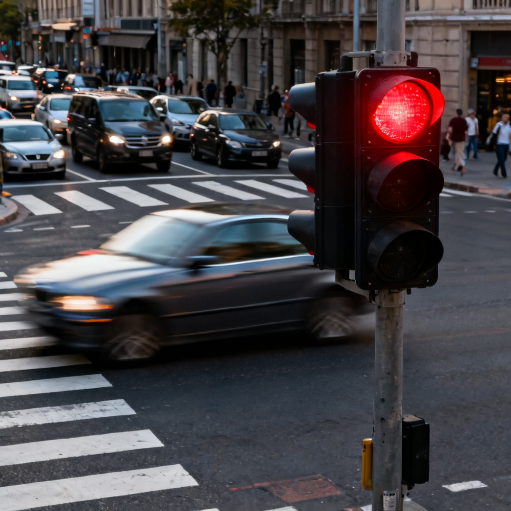 running a red light 图片