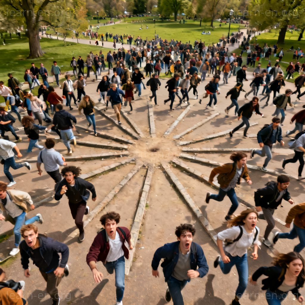 Scatter definition: crowd dispersing suddenly in all directions