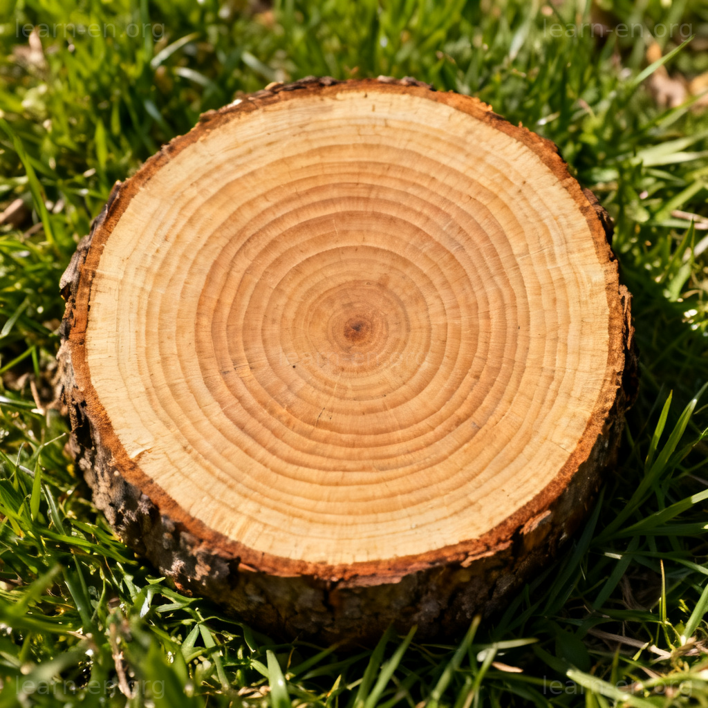 Tree stump cross section - diagram showing interior growth rings