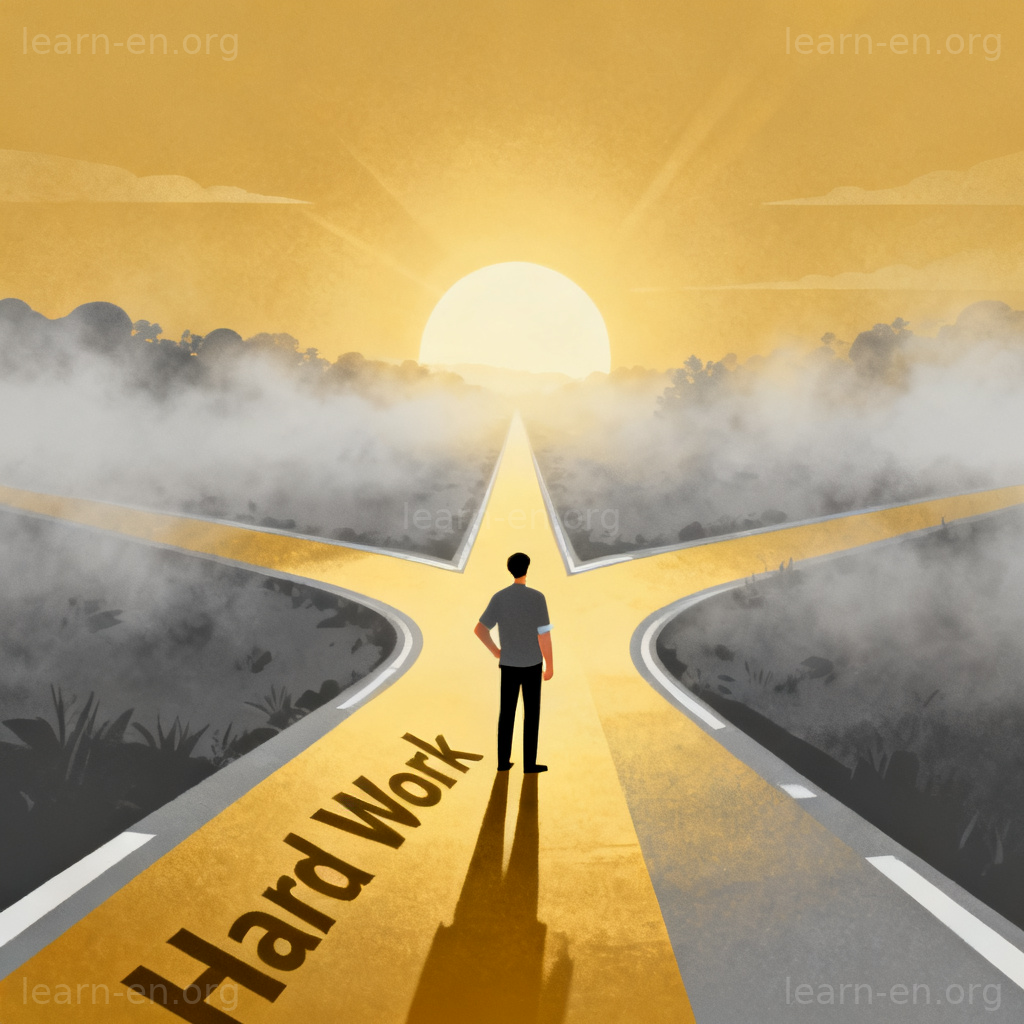 Sheer determination choice hard work illustration