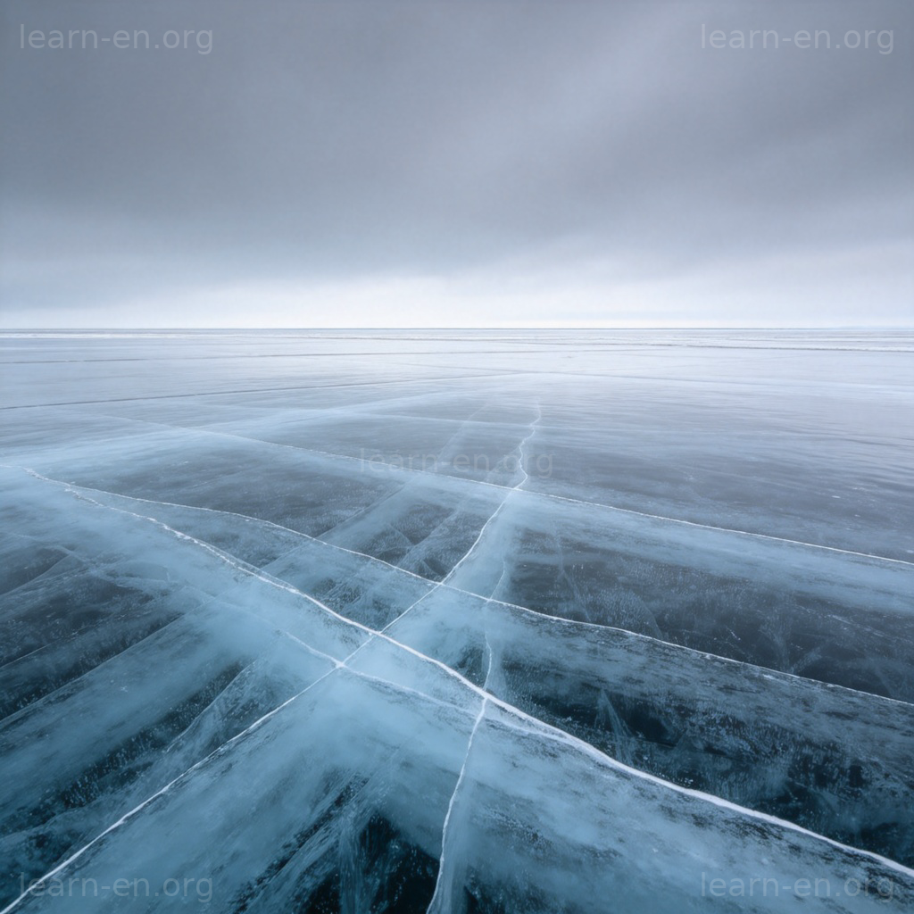 sheet 一片图解：广阔冰湖上如镜面般的薄冰层