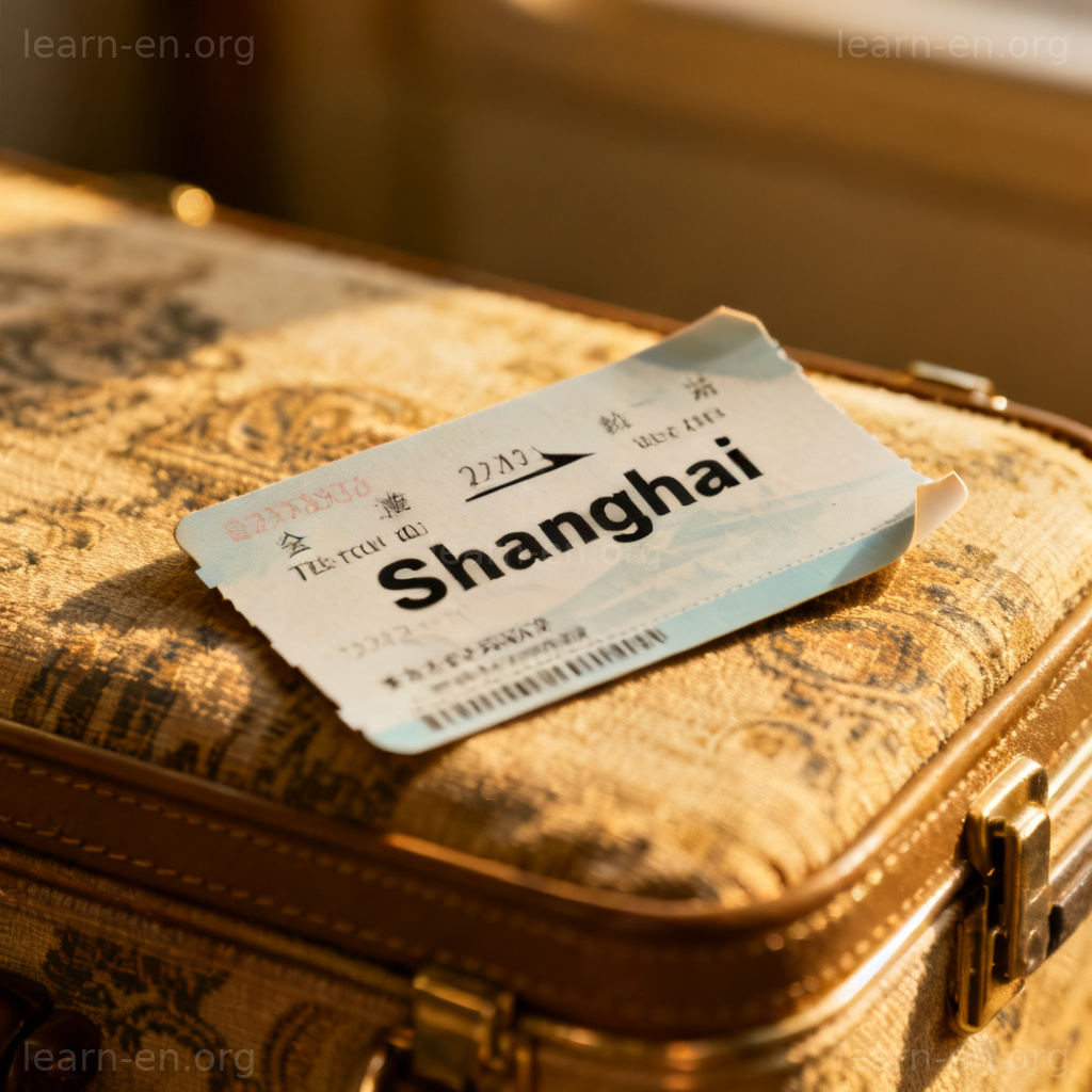 Single one-way train ticket on suitcase