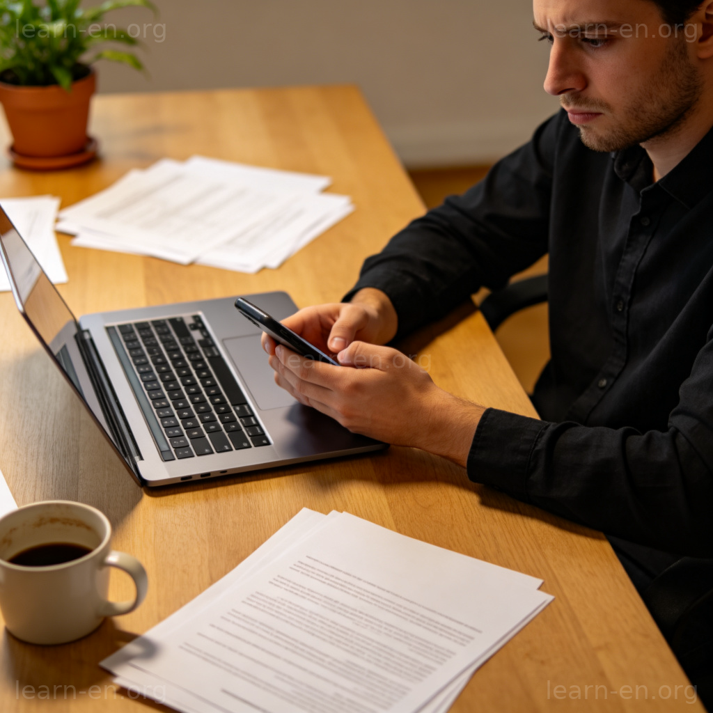 Slacking off 图解：办公桌前玩手机偷懒的场景