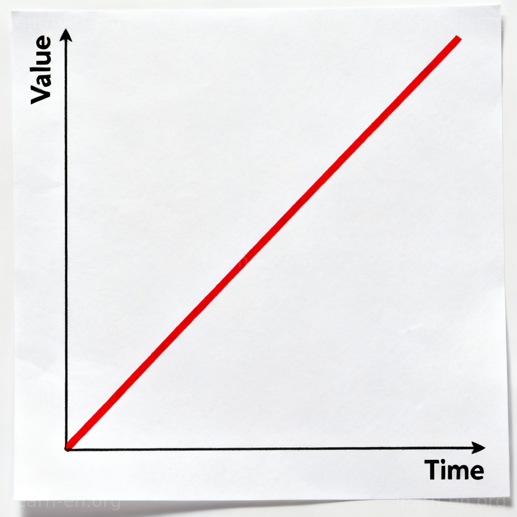 Slope as rate of change shown on a simple line graph with a rising red diagonal line.