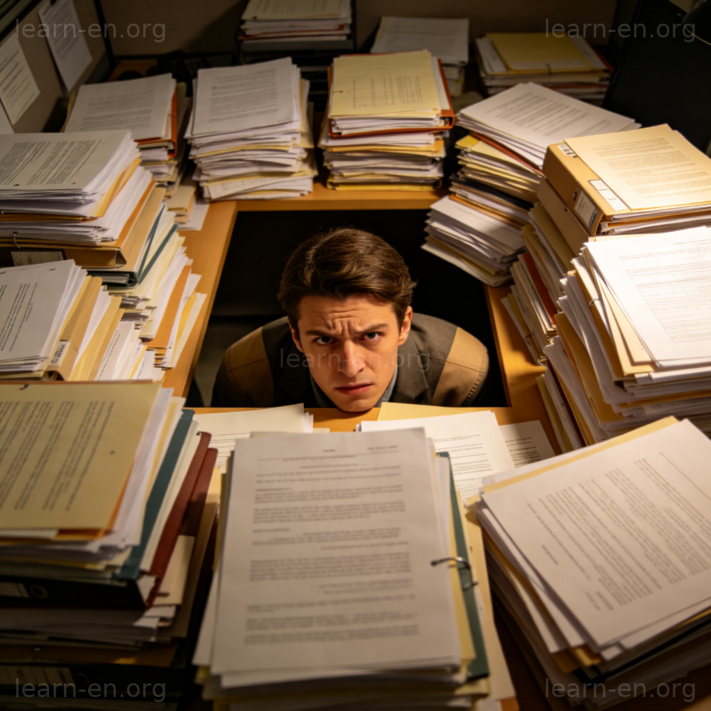 Snowed under desk piles