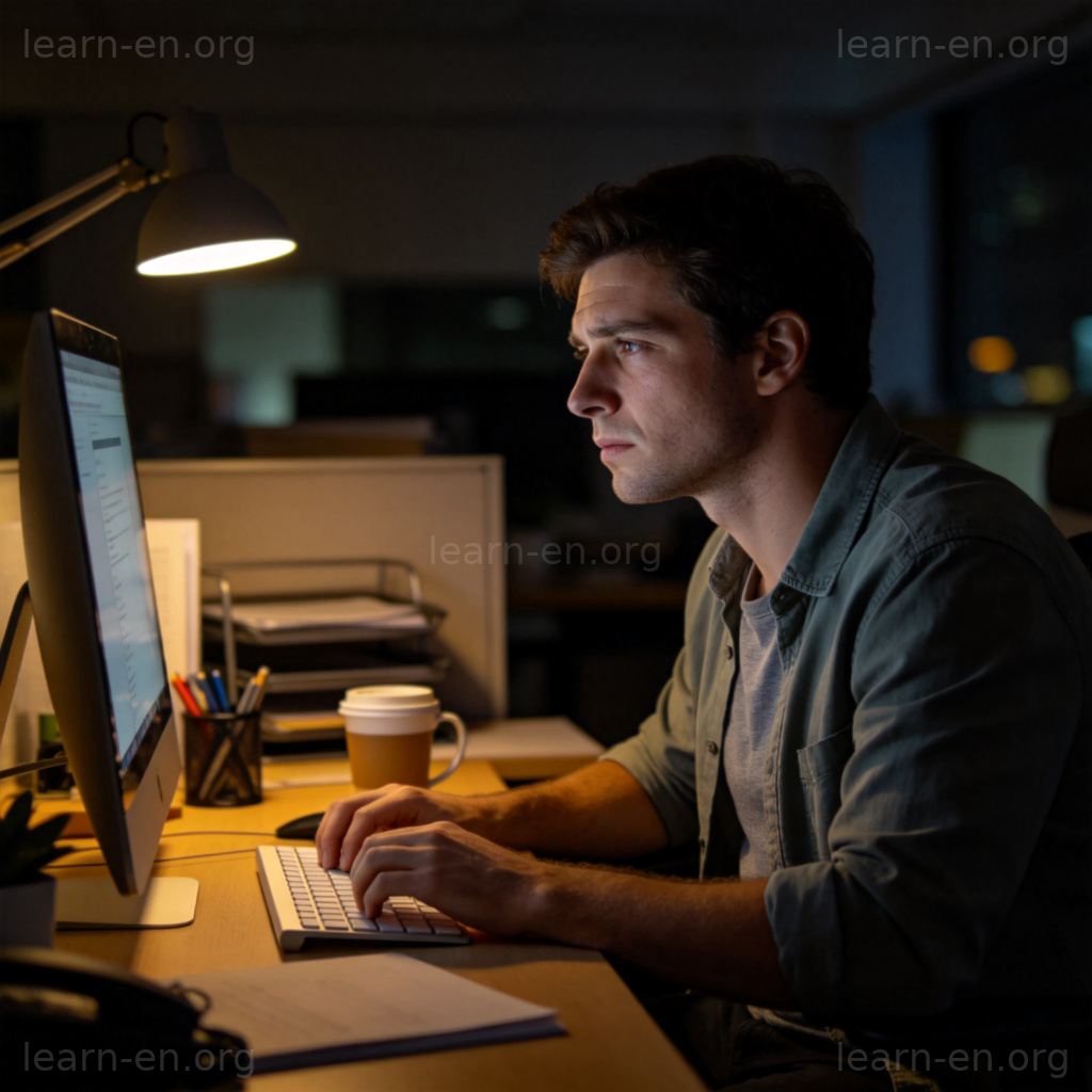 soldier 斗士图解：深夜在办公室坚持工作的奋斗者