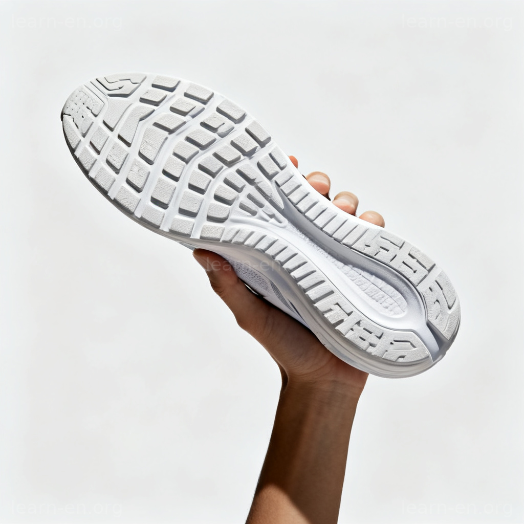 Sole of shoe diagram: close-up view showing the textured rubber bottom.