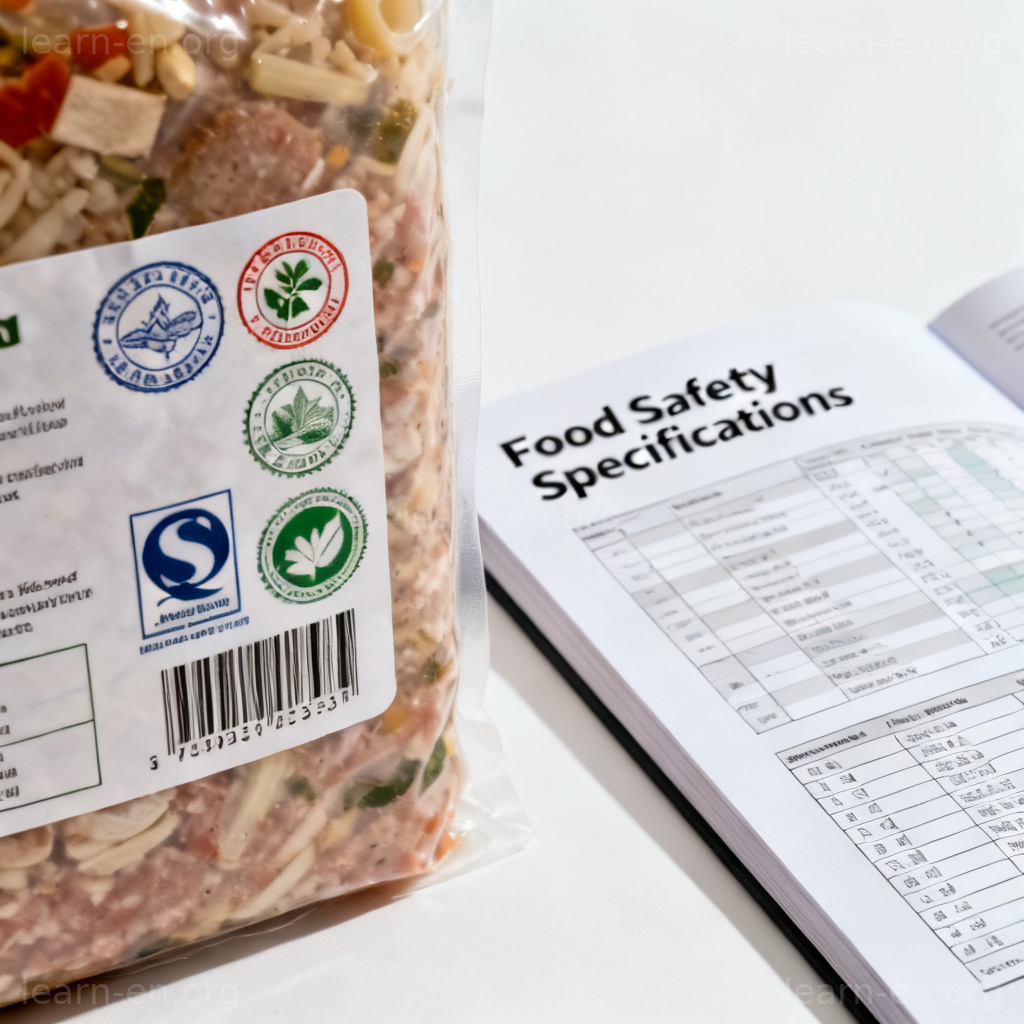 Specification as an official standard shown on food packaging labels and safety booklets.