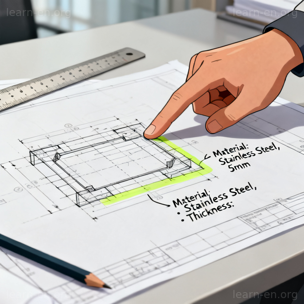 Specify definition example: engineer pointing to blueprint specification