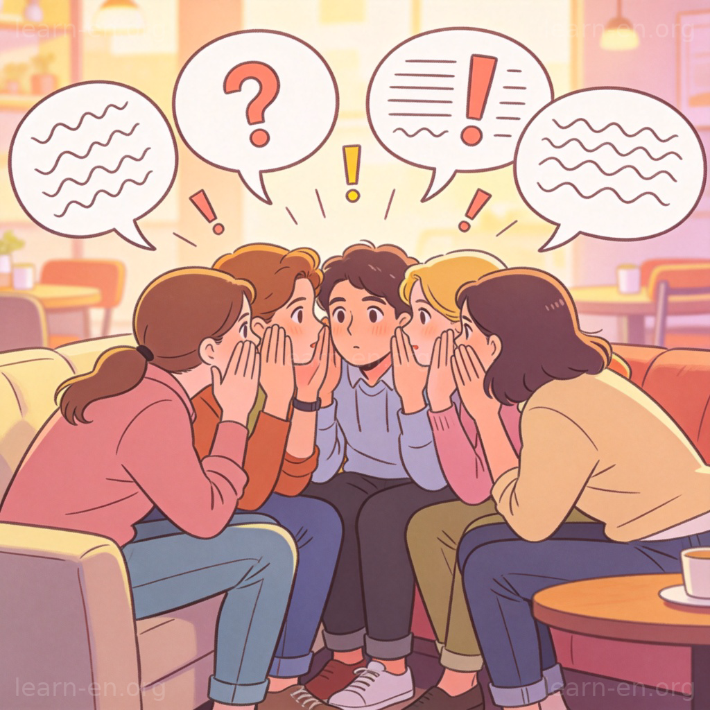 Spread Rumors 图解：社交场合中人们交头接耳散布谣言