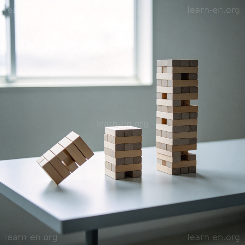 stability 稳定含义图解：积木塔的平衡与稳固
