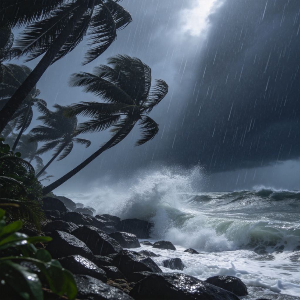 storm 风暴场景图解：狂风暴雨中的海岸