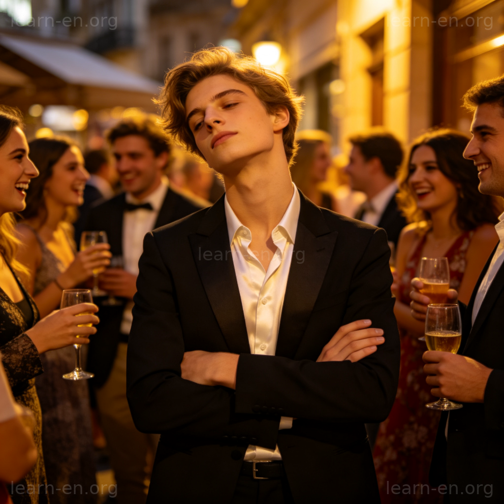 stuck-up 傲慢图解：社交场合中轻视他人的时髦人物