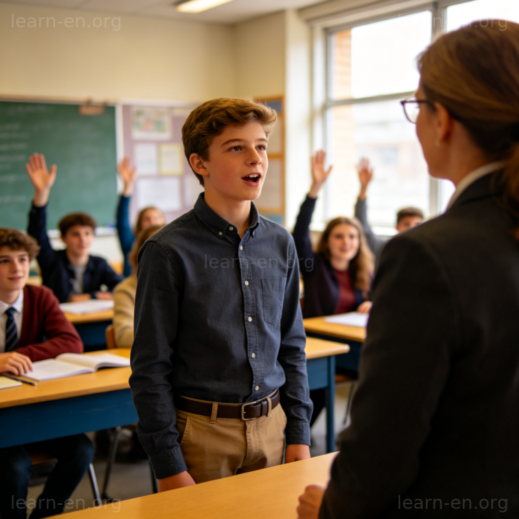 Student Representative 图解：学生代表在教室前与老师沟通的场景