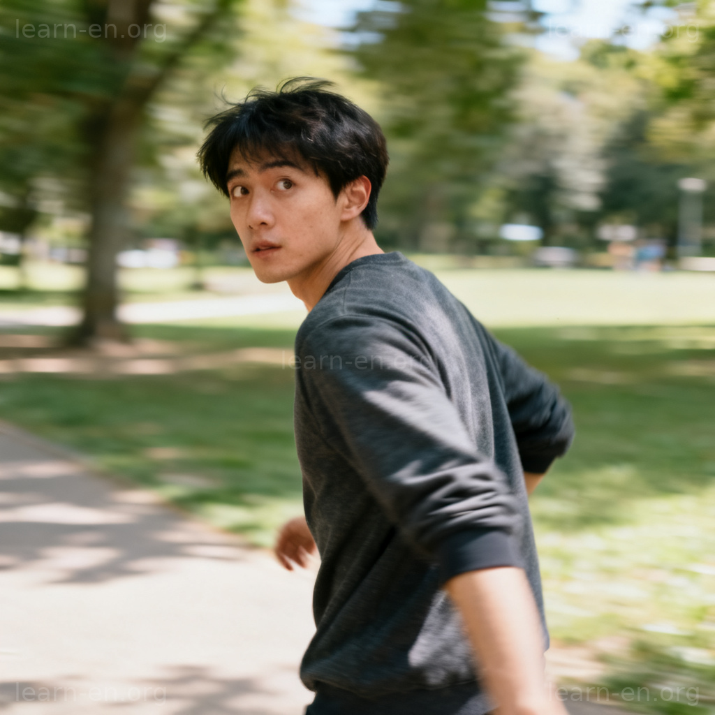 Swivel definition shown by a person turning their head and body quickly.