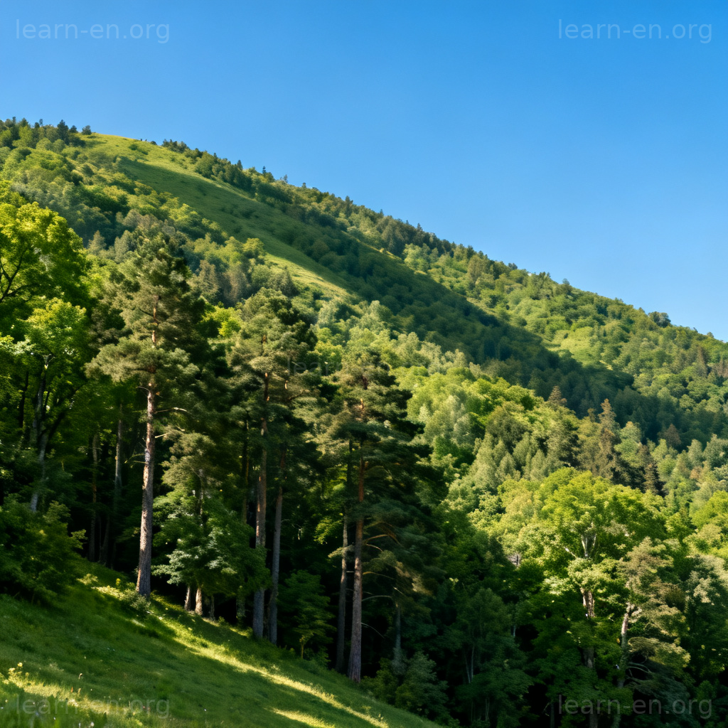 Timber forest landscape with tall trees for logging