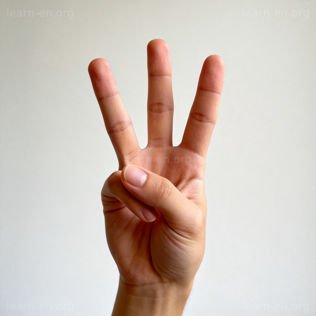 Hand showing three fingers to represent counting times or occurrences