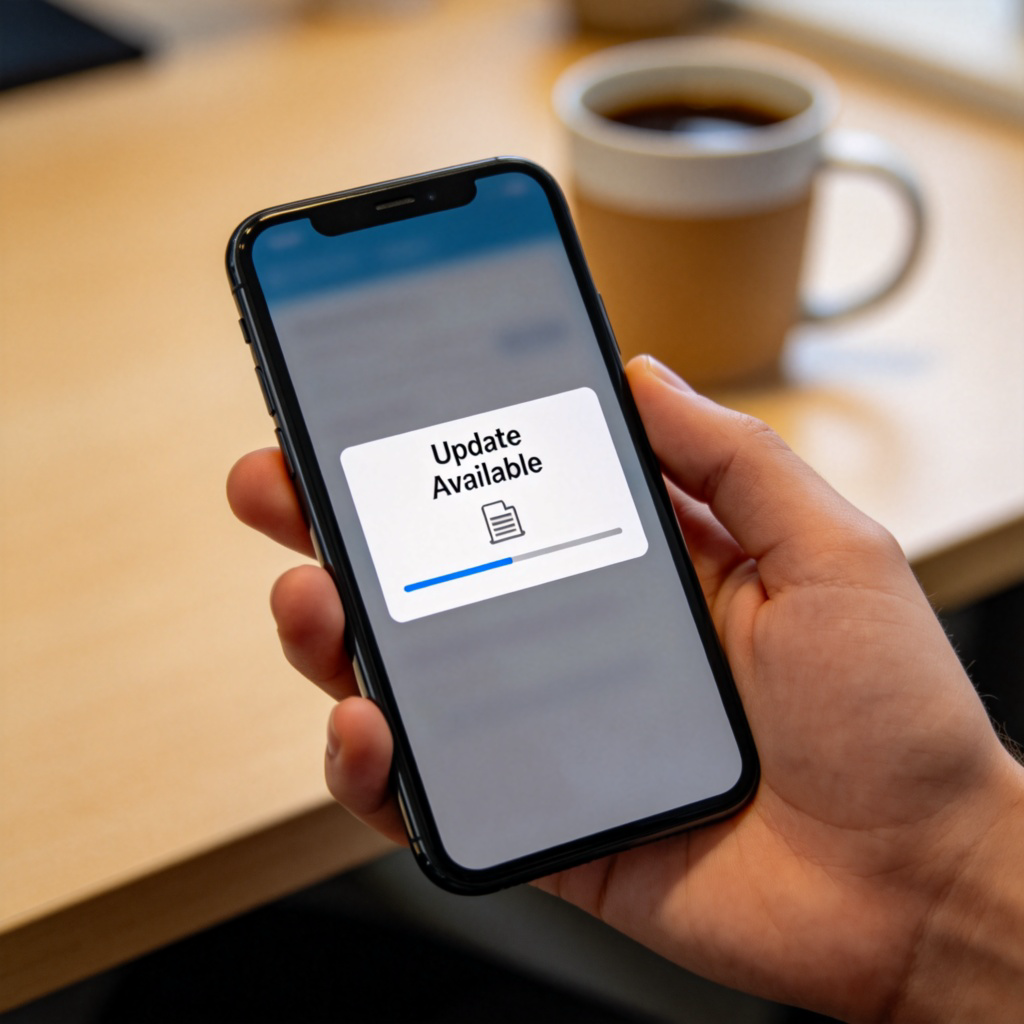 update 含义图解：手机屏幕上显示‘更新可用’通知