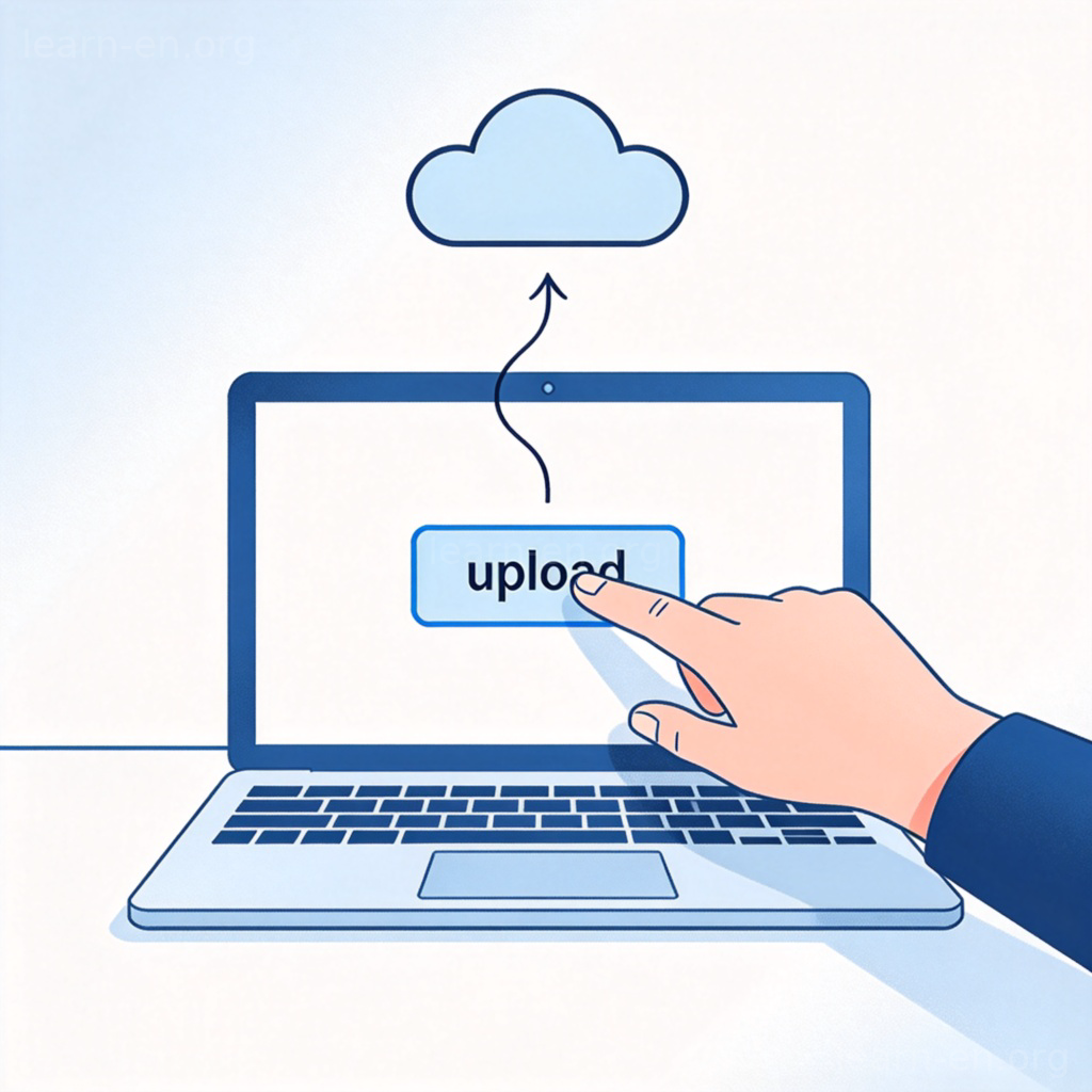 Upload 图解：点击上传按钮，文件从设备传至云端