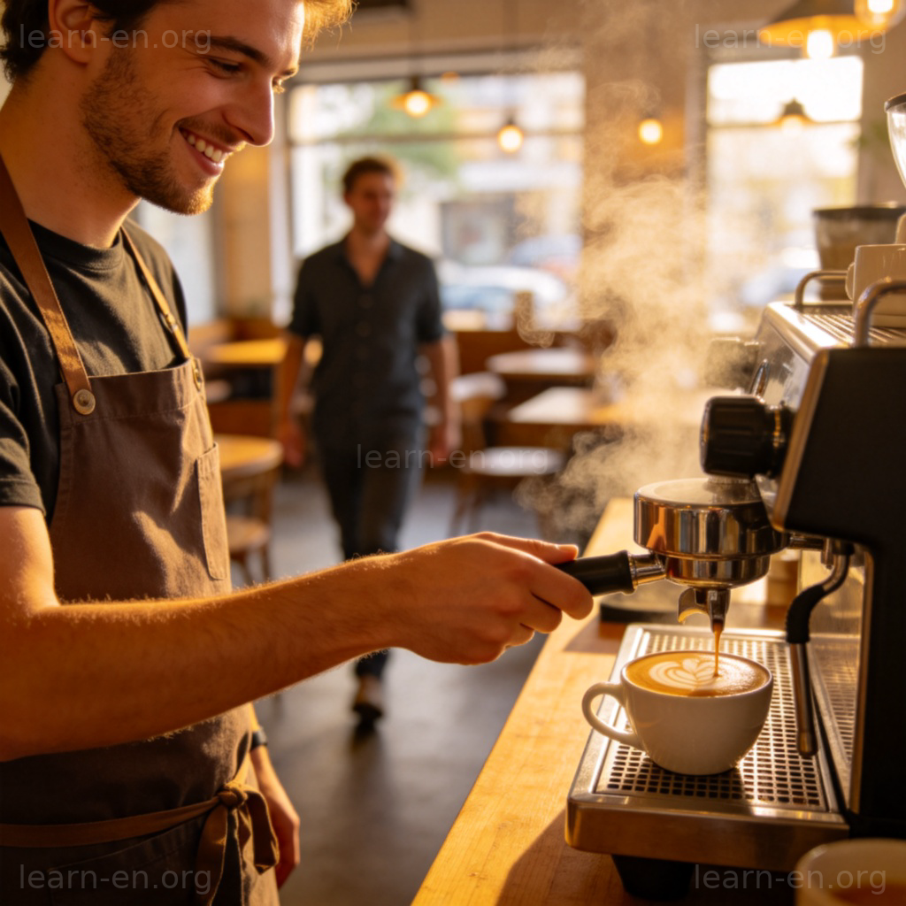 usual 场景图解：咖啡馆里顾客与店员间的熟悉互动