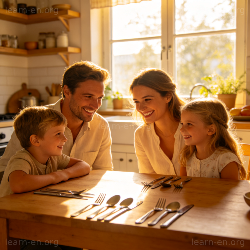 Utensils 餐具图解：餐桌上摆放的刀叉勺等餐具