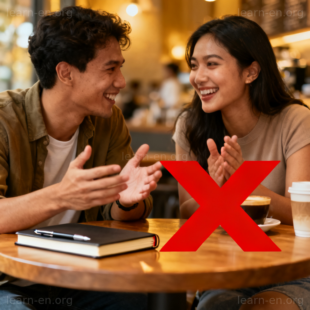 Verbal conversation between two people at a coffee table
