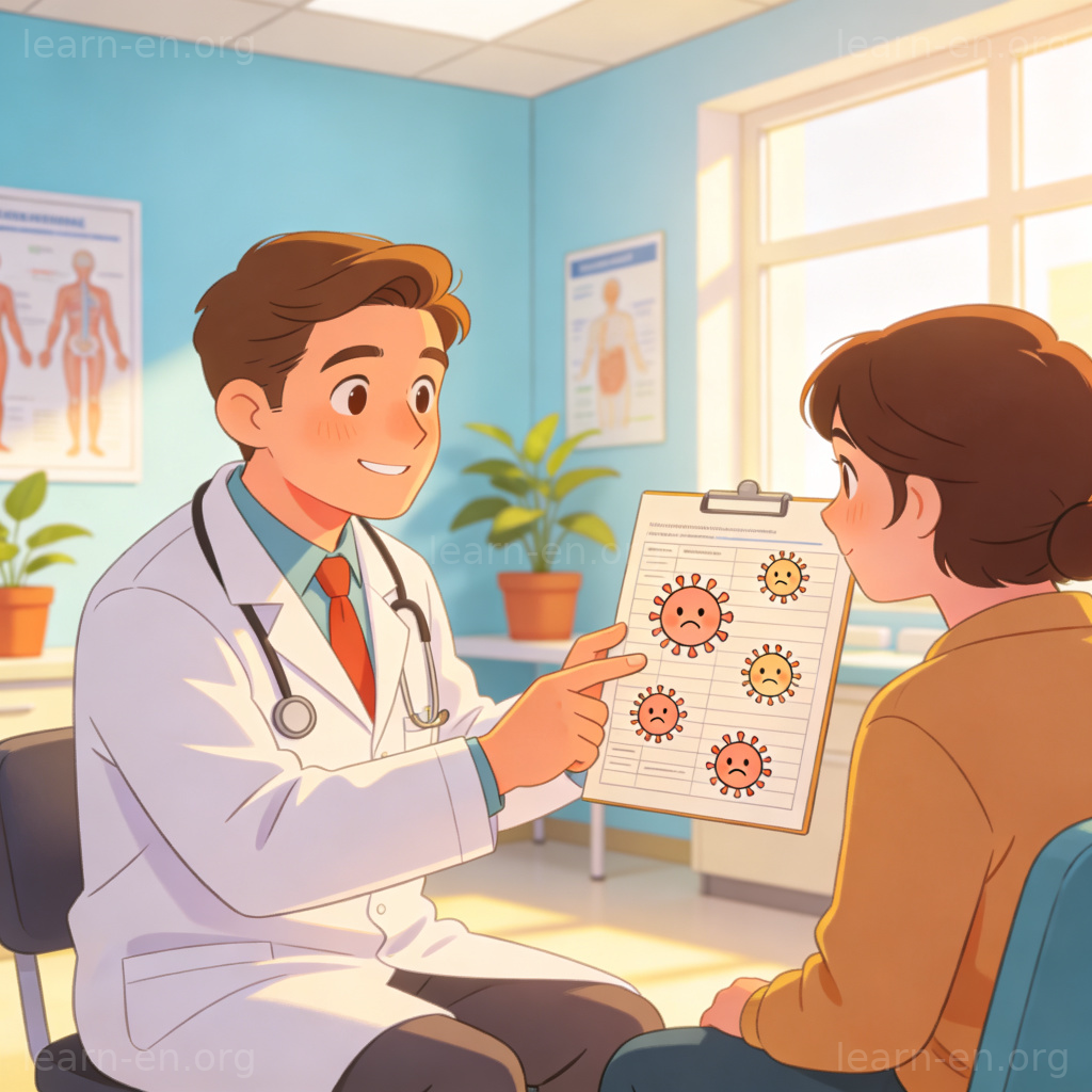 病毒感染图解：医生讲解病毒如何侵入细胞的示意图